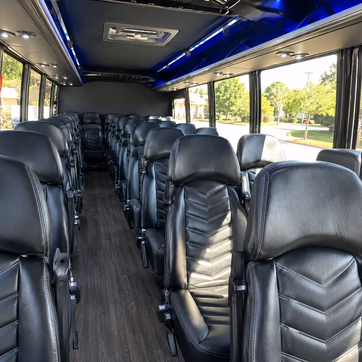 augusta 25 passenger minibus interior