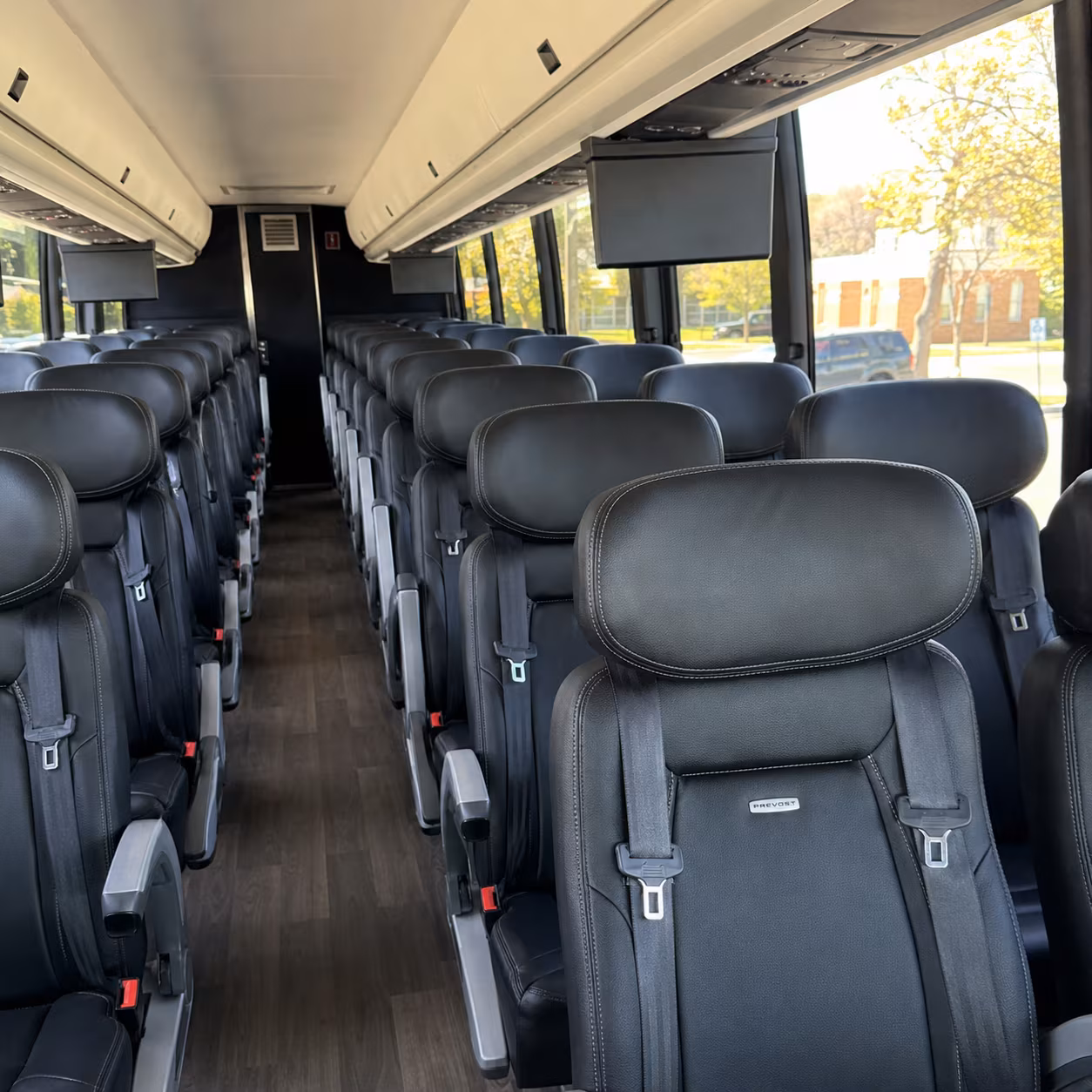 augusta 45 passenger charter bus inside