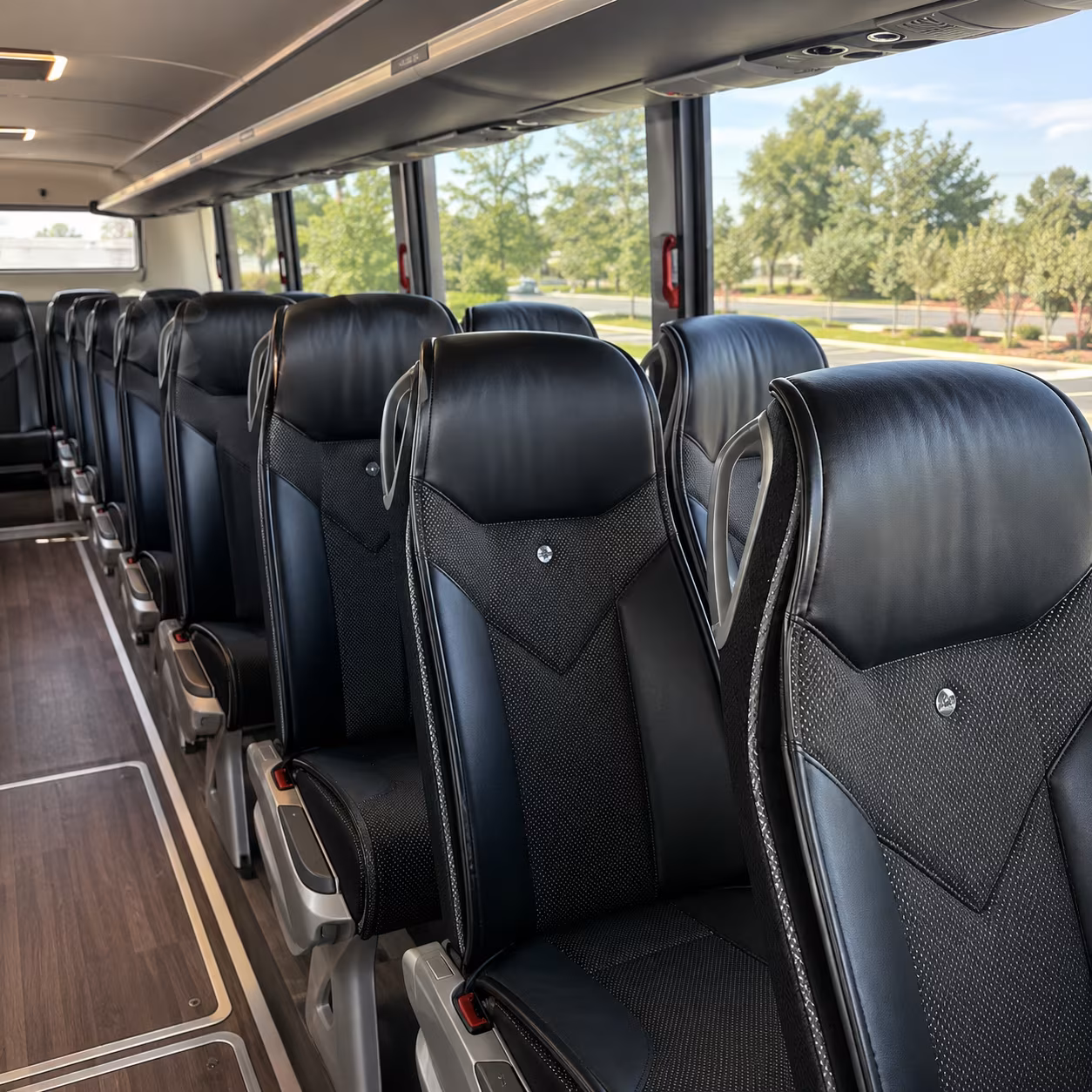 augusta 45 passenger charter bus interior