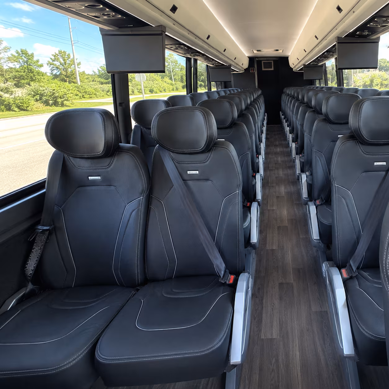 augusta 47 passenger charter bus inside