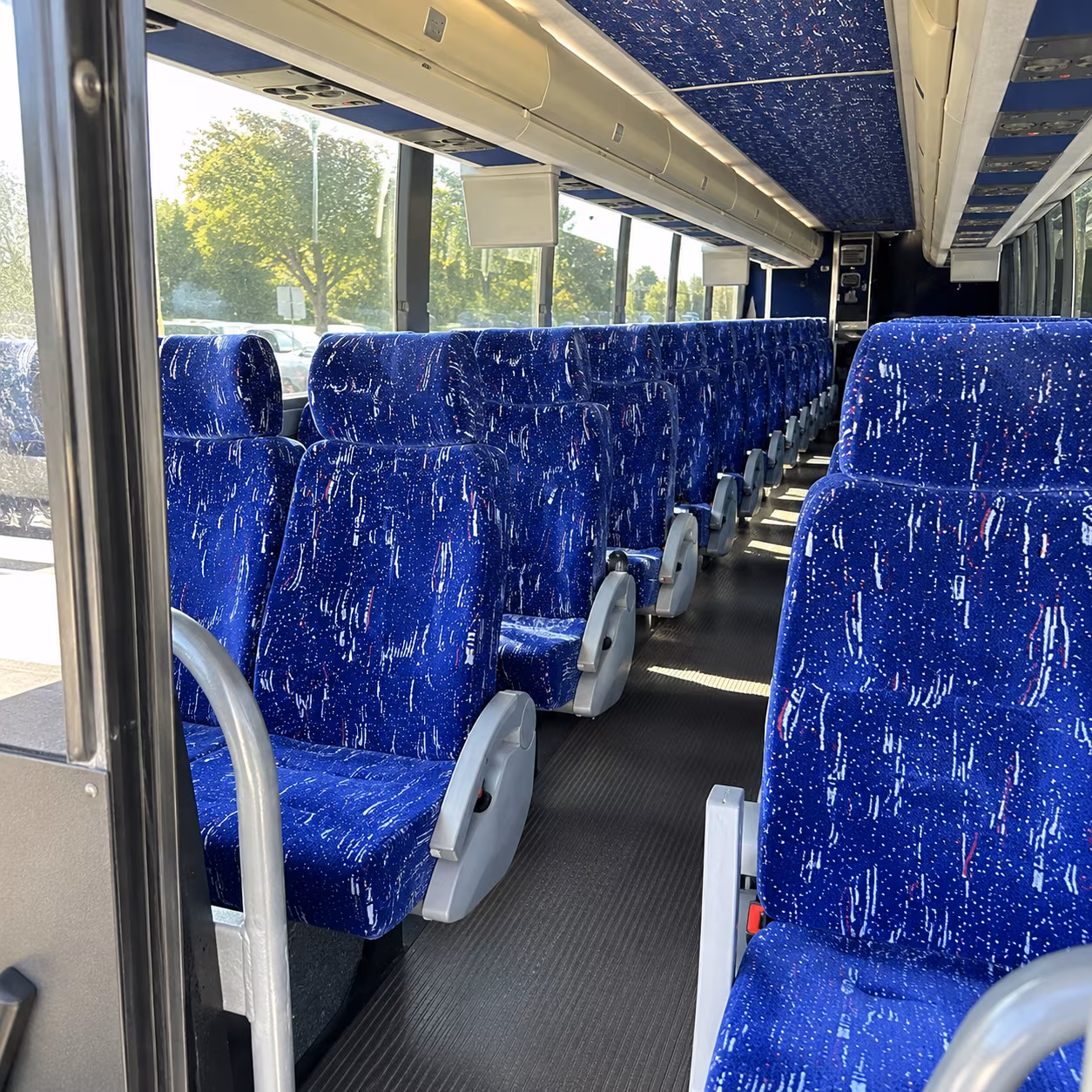 augusta 50 passenger charter bus inside